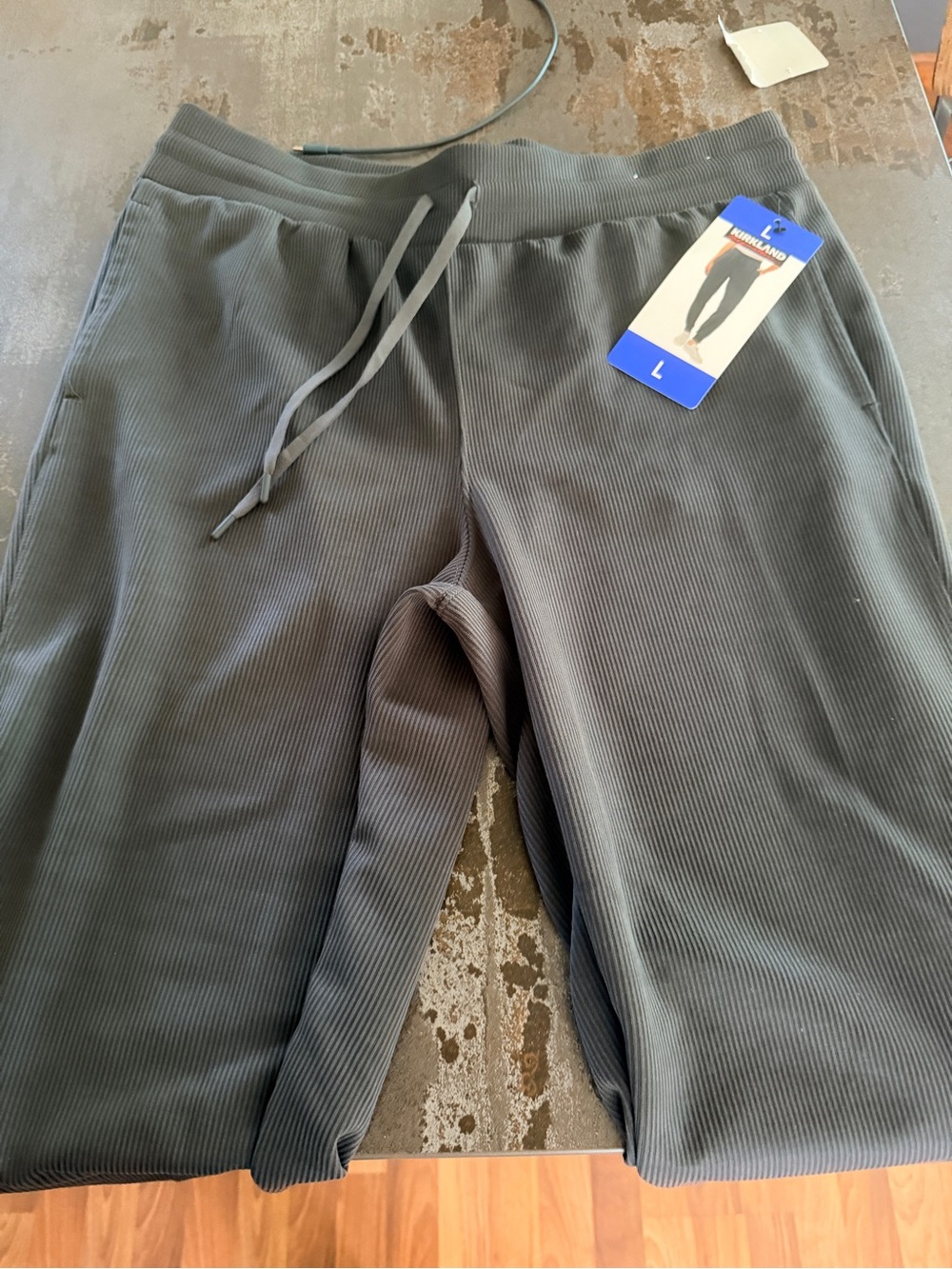 Kirkland Signature Ribbed Track Joggers - Charcoal